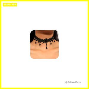 Adjustable Layered Leather Lace Collar Choker Necklace